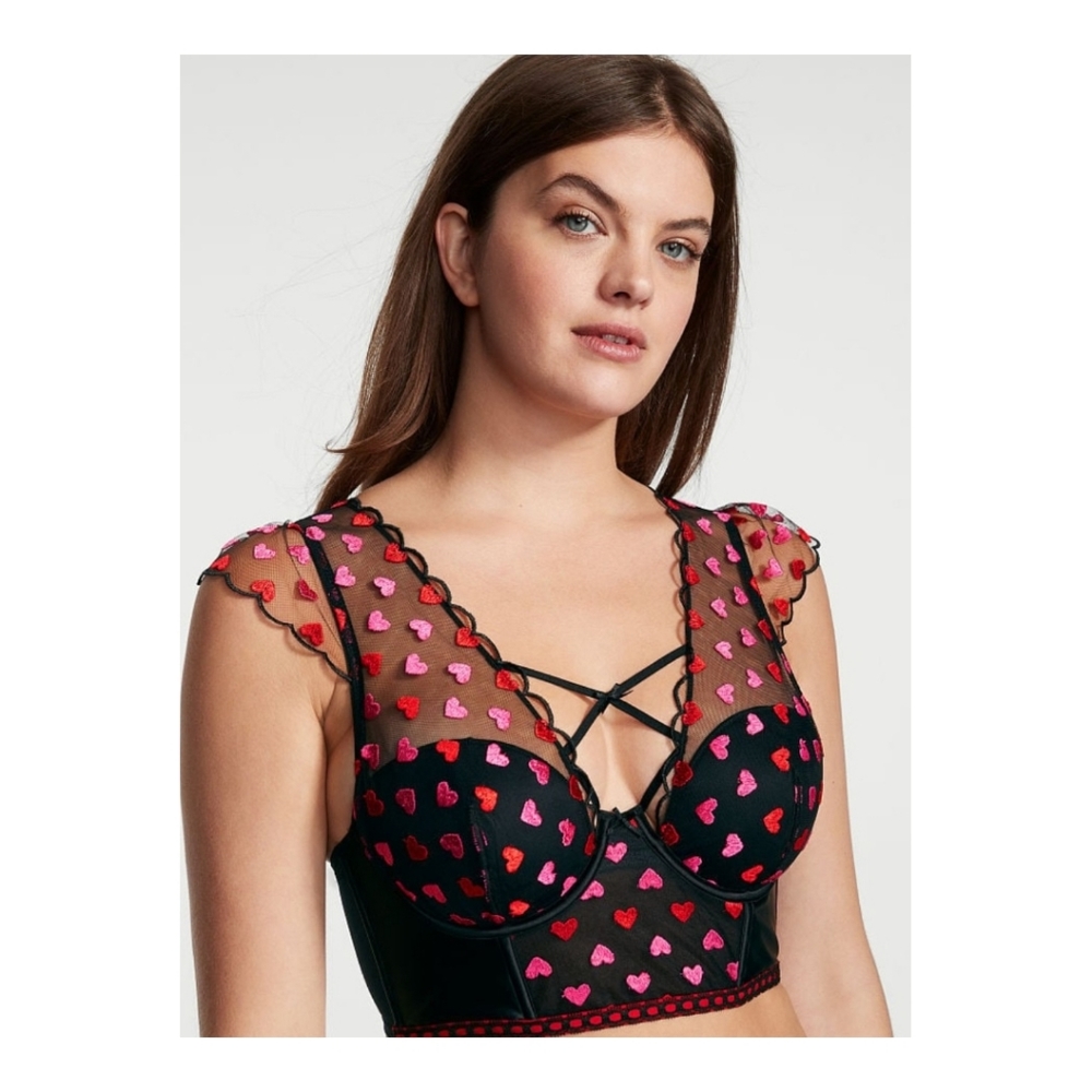 NWOT Victoria Secret Dream Angels Lightly Lined Heart Cap-Sleeve Corset